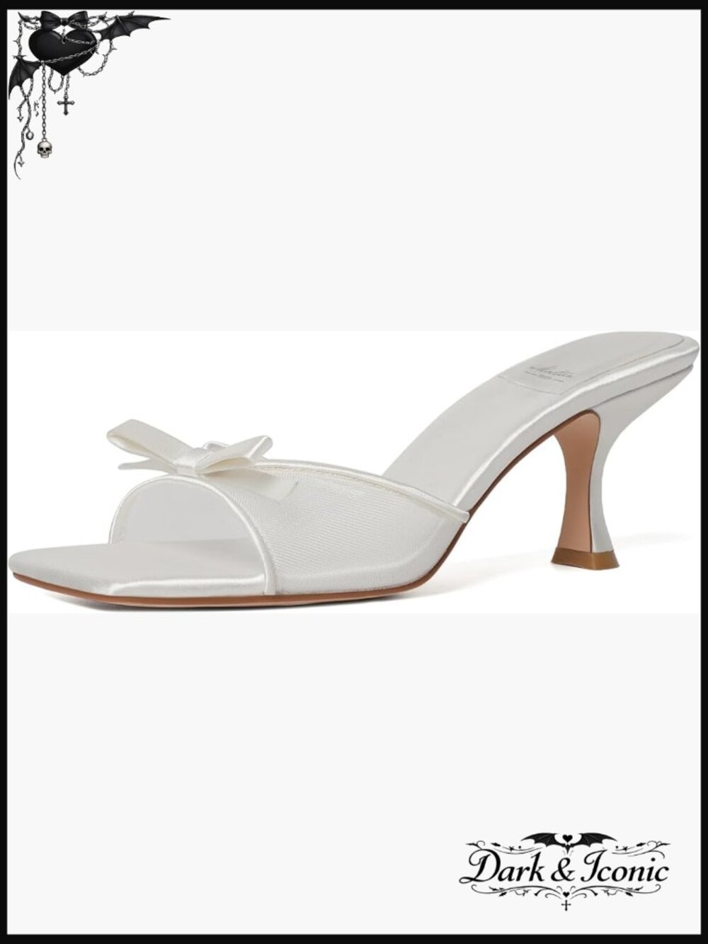 Kitten Heels Square Toe Bow Mules Backless Slip On Stiletto Sandals Women's